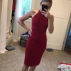 red tight dress
